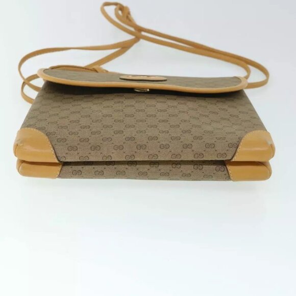 GUCCI Micro GG Canvas Shoulder Bag PVC Leather Beige 007 92 5548 Auth th3994 - Picture 6 of 16